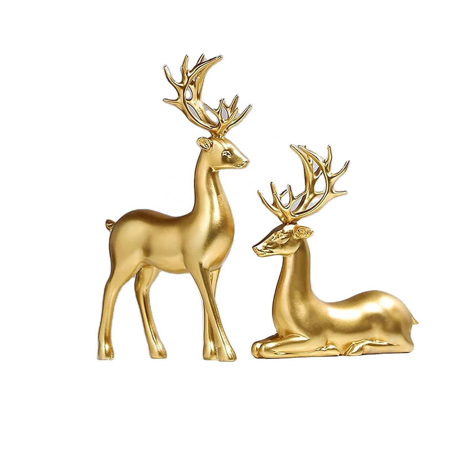 Personalized Resin Deer Family Ornament Decor,Small Reindeer Sculpture Resin Christmas Ornaments,Christmas Elk 2pcs