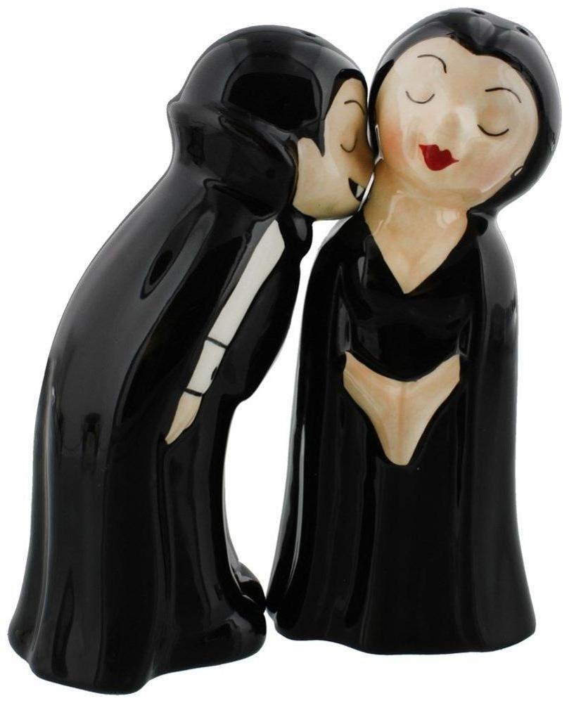 Pacific Giftware Vampire Magnetic Kissing Ceramic Salt and Pepper Shakers Set