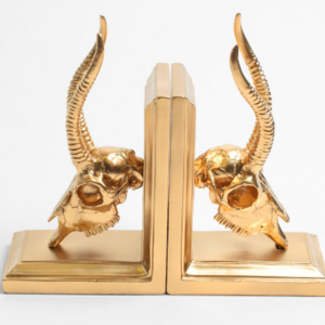 Home Decor Gazelle Gold Resin Ibex Library Bookends for Home Office