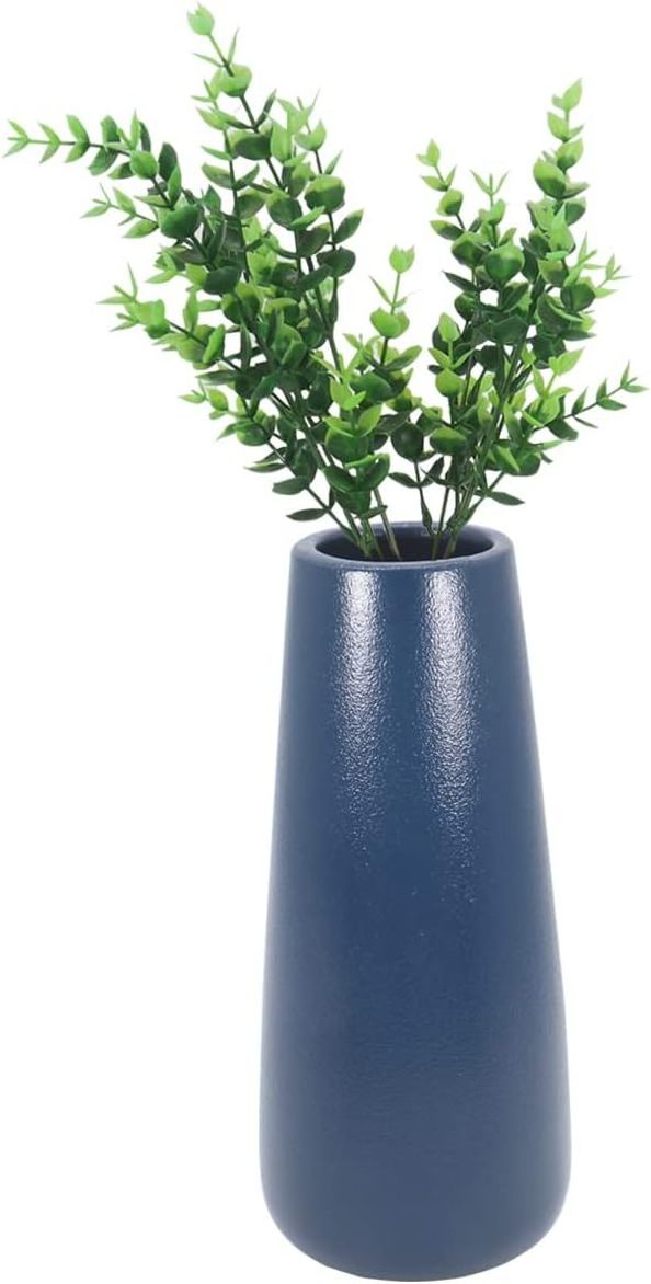 Ceramic  Deep Blue Cute Vase 8 inch Navy Blue Ceramic Flower Vase Home Decor Table Centerpieces