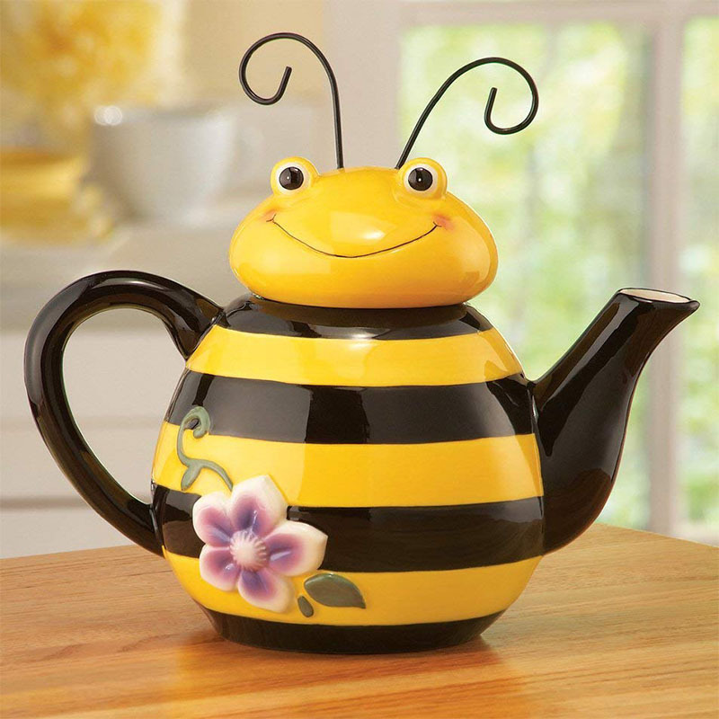 Bee shape cute cartoon ceramic tea pot