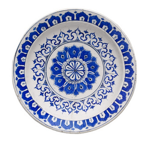 Chinese style blue and white flower decorative ceramic dinner plate