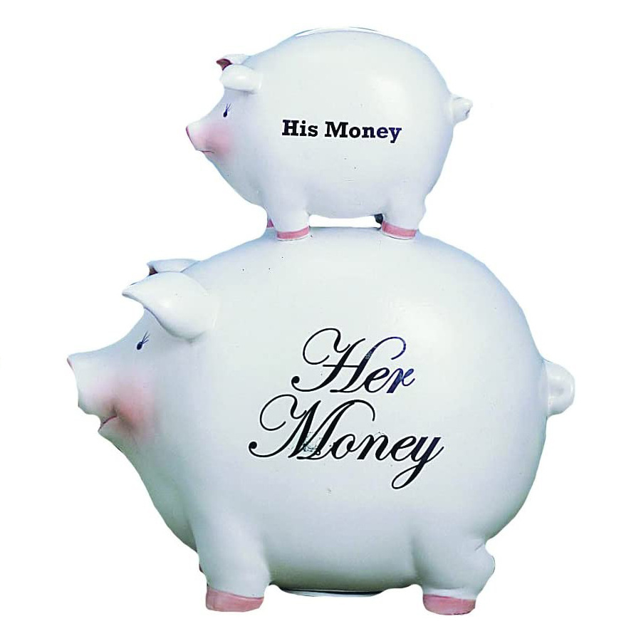 Ceramic lovely pig shape mother and son piggy coin bank  money jars  for children gift decoration