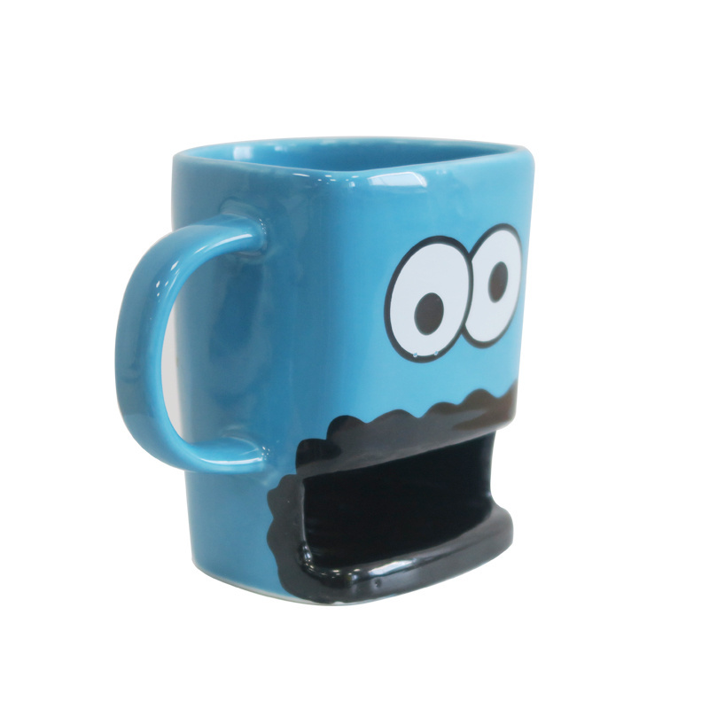 coffee mug ceramic cookie monster mug with cookie holder