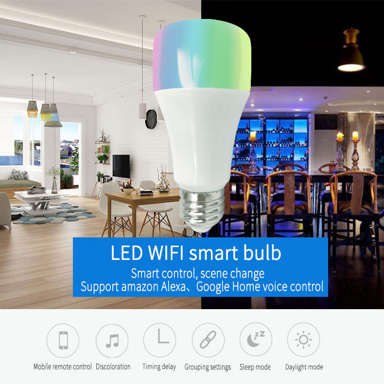 WIFI control simple intelligent operation smart bulb light 12 watt PWM dimming AC100-240V rechargeable led bulb