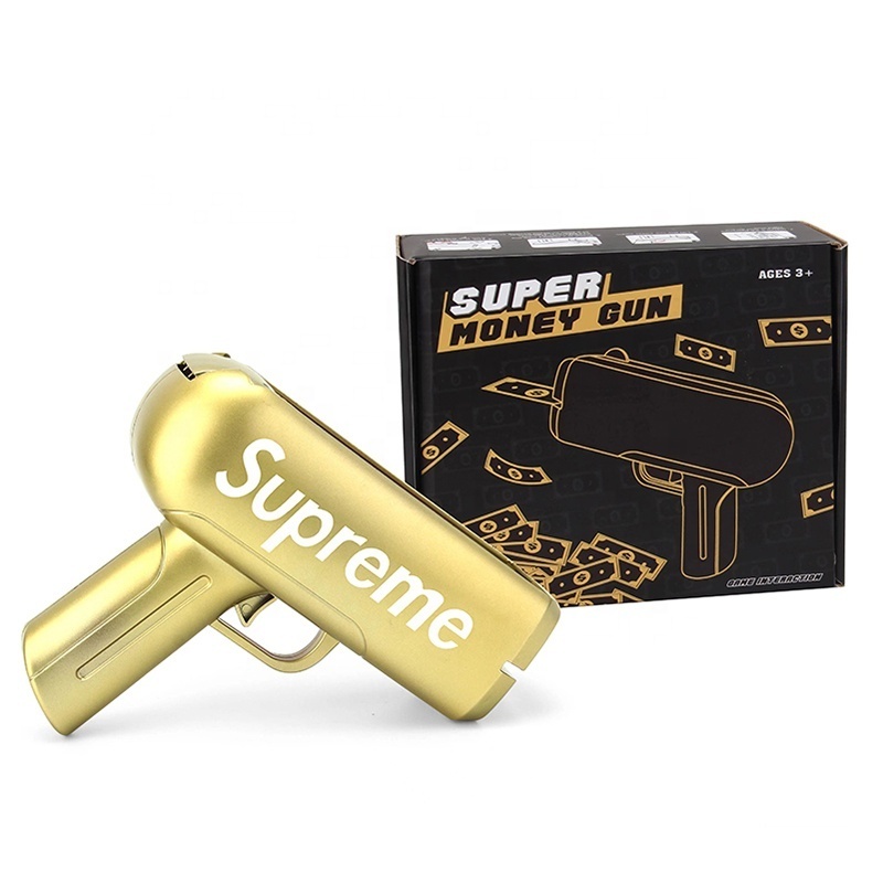 Wholesale Gold money gun Make Cash Money Rain de dinero Gun Toy Shot Spray Real Golden money gun for party