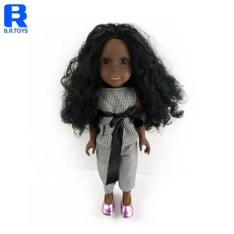 Factory Supply Wholesale Fashion Vinyl Doll 18 Inch Black Doll Toy For Girls