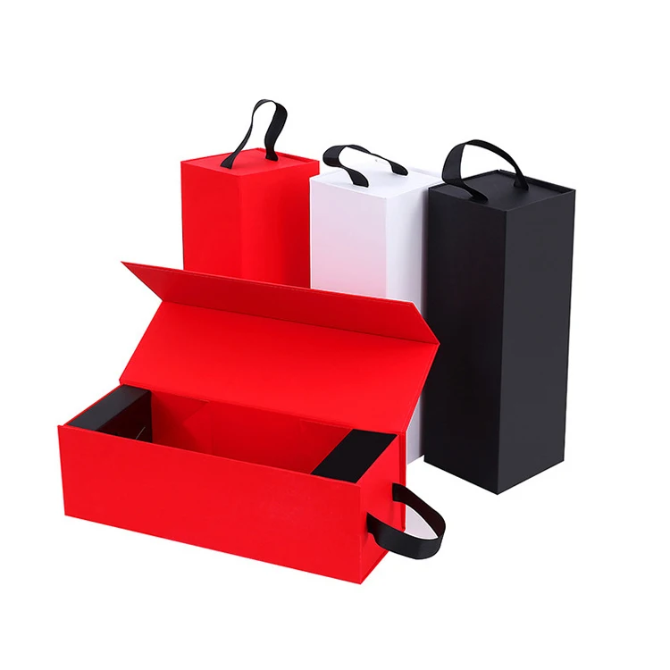 Collapsible Rigid Paper Cardboard Empty Packaging Magnetic Closure Custom Black Shoe Foldable Magnetic Paper Gift Box With Logo