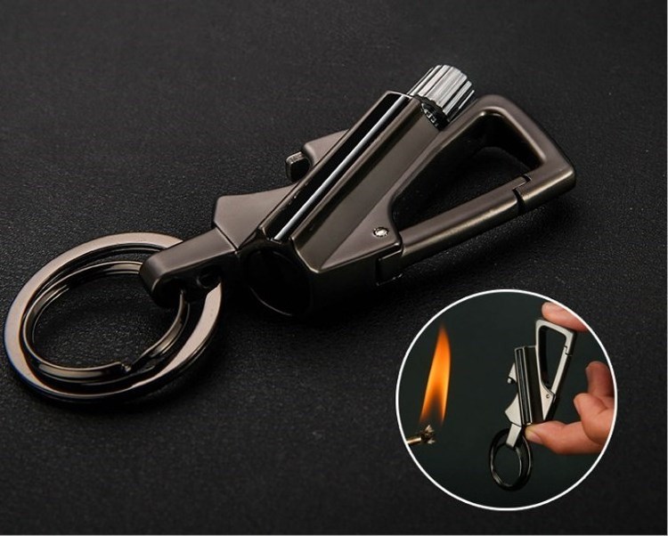 Multi Function Bottle Opener Metal Match Oil Lighter Holder Keychain Lighter