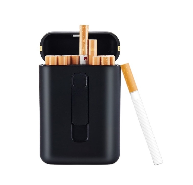 New 2-in-1 Cigarette Case USB Charging Box Charging Windproof Lighter for Smoking