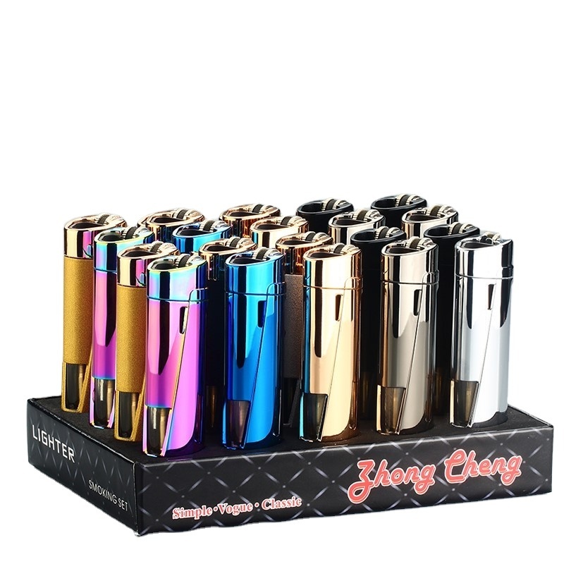 cheap Flame encendedor with butane gas refillable cigarette cigar lighter