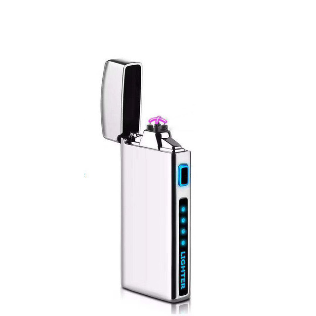 Luxury plasma windproof lighter recharge Double ARC flame less lighter for cigarettes