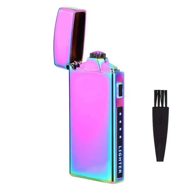 Luxury plasma windproof lighter recharge Double ARC flame less lighter for cigarettes