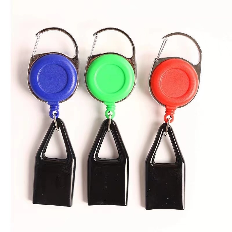 Wholesale Lighter Holder Keychain Custom Logo Smoking Accessories Retractable ABS Badge Lighter Holder