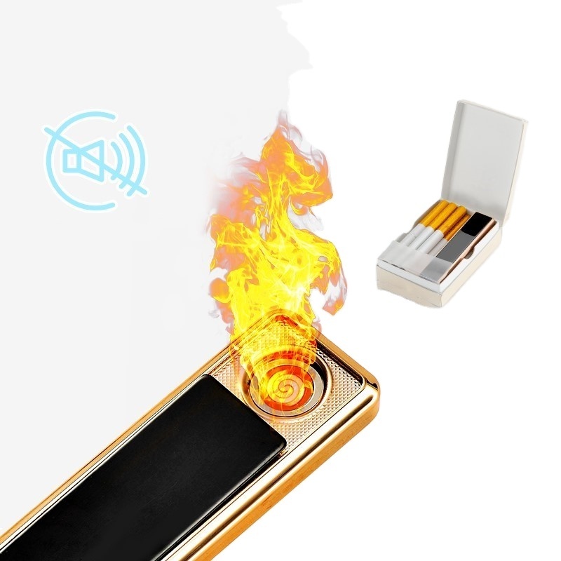 Ultra-thin 7mm easy to carry tungsten wire recyclable USB rechargeable lighter