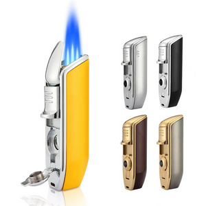 Cigar jet gas refillable lighter cigarette lighters with cigar pliers