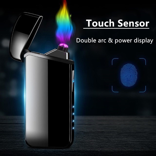 Touch arc torch usb customization logo for dual plasma windproof electric lighter