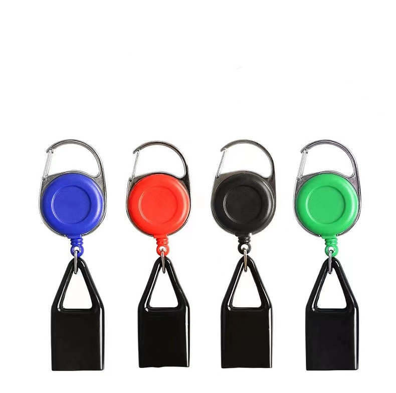 Wholesale Lighter Holder Keychain Custom Logo Smoking Accessories Retractable ABS Badge Lighter Holder