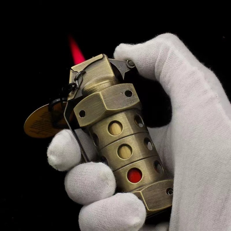 Red Flame Metal Gas Lighter Cigarette Smoking Accessories Wholesale Windproof Custom Cigar Lighters