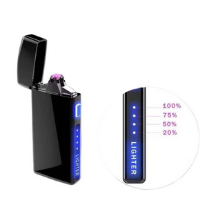 Luxury plasma windproof lighter recharge Double ARC flame less lighter for cigarettes