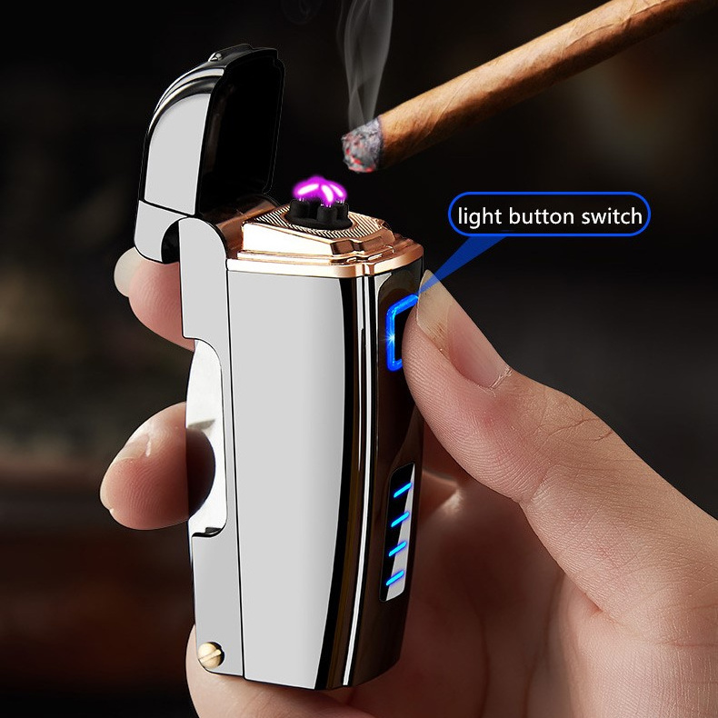 High quality multifunction dual arc lighter electric rechargeable cigarette lighters with corkscrew