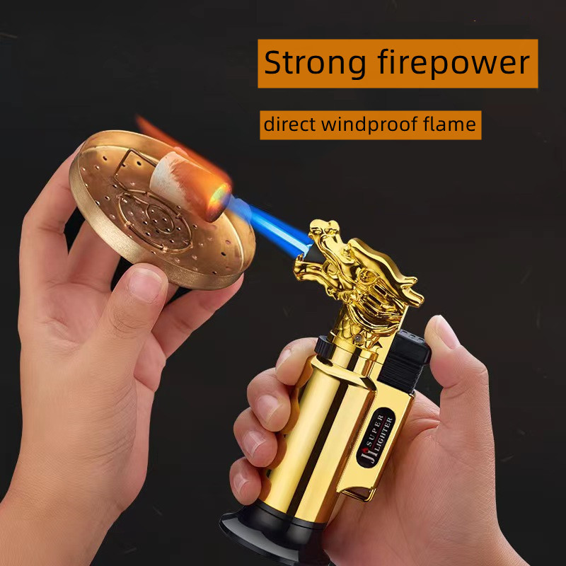 Butane Lighters Adjustable Jet Flame Torch Lighters Windproof Butane Refillable Gas Torch Lighter for Candle,BBQ,Fireworks