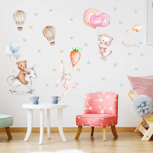 High Quality Nordic Style Self-adhesive Cartoon Hot Air Balloon Wall Sticker for Kids Room Bedroom Home Decoration Wall Decal