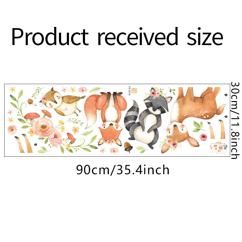 Animals Deer Fox Birds Flowers Wall Stickers for Kids Room Children Baby Room Home Decorative Wall Decal