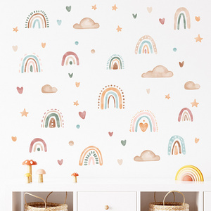 1Set/3Pcs Boho Colo Rainbow Cloud Star Wall Stickers for Kids Room Bedroom Nursery Home Decoration Wall Decal