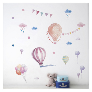 Color Hot Air Balloon Cloud Wall Stickers for Kids Baby Room Bedroom Nursery Decoration Wall Decal