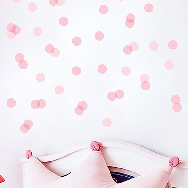 DIY Pink Polka Dot Wall Stickers for Kids Room Bedroom Home Decoration Wall Decal