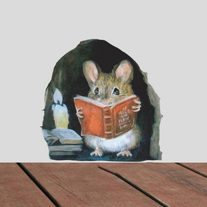 High Quality 3D Funny Realistic Mouse Hole Wall Decals Kids Room Corner Stairs Door Window Interio Decoration Car Wall Sticker