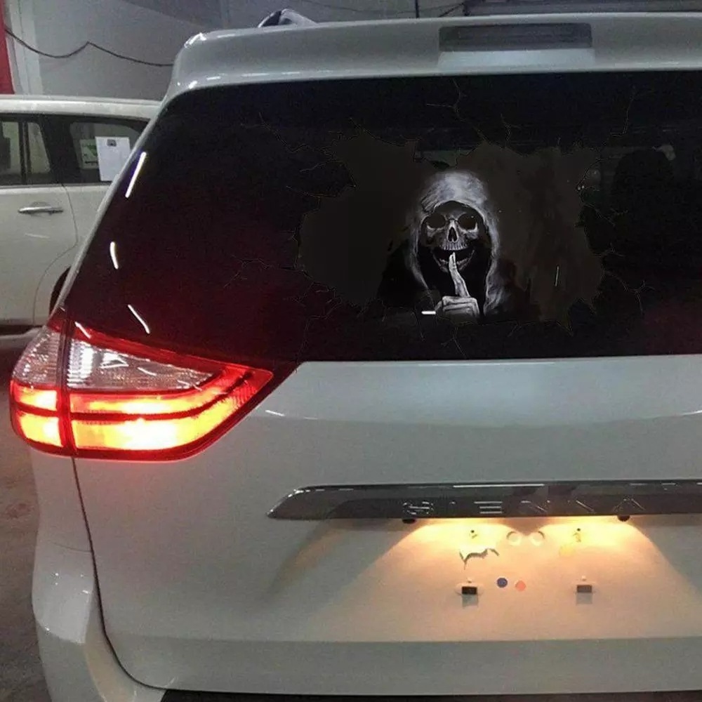 High Quality White Film Silent Skeleton Car Glass Door Decals Halloween Party Supplies Window Car Glass Decorative Sticker