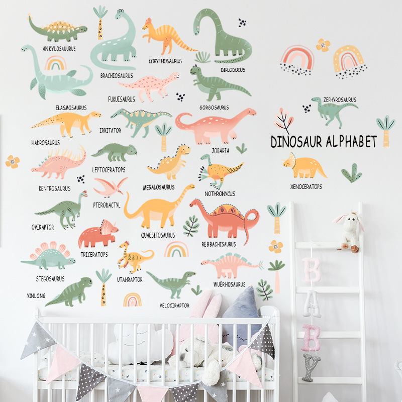 Dinosaur Kids Room Decorative Wall Stickers for Boys Room Nursery Wallpaper Wall Decal