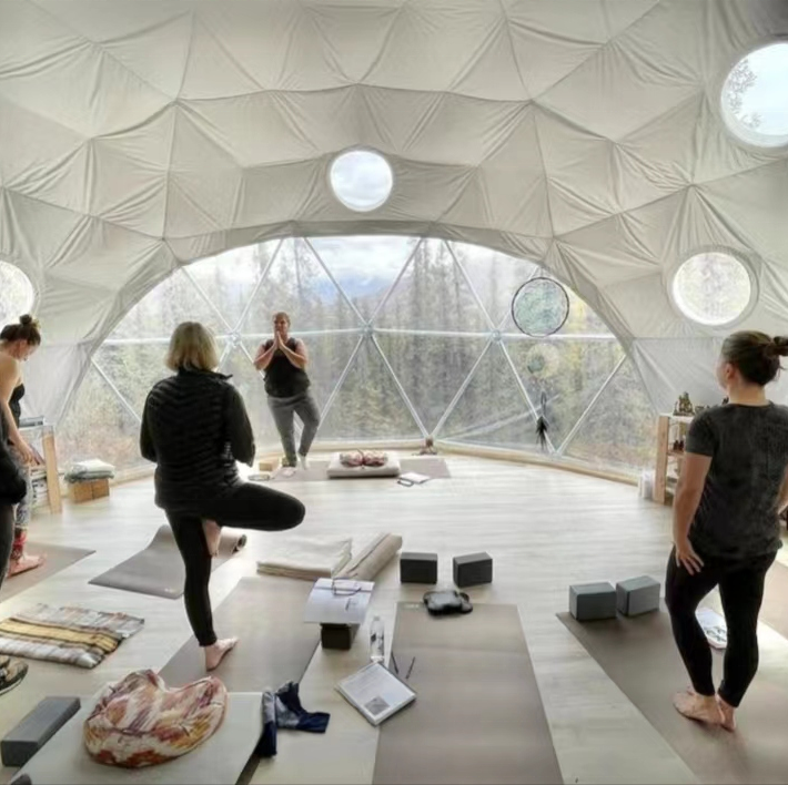 6m Diameter Outdoor Hotel Dome House Glamping Geodesic Dome Tent With PVC Roof Cover