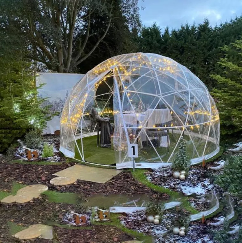 Outdoor Roof Pvc Heated Eco Prefab Transparent igloo Geodesic Dome Hotel glamping tent House bubble round dome tent For camping