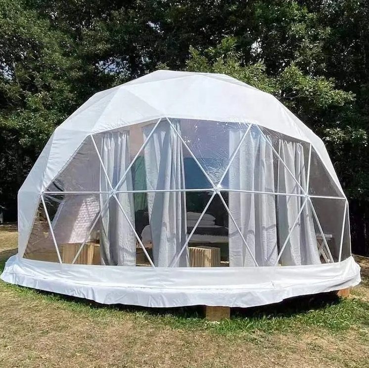 Dome Hotel glamping tent with bathroom Stove glamping pods geodesic round dome tents