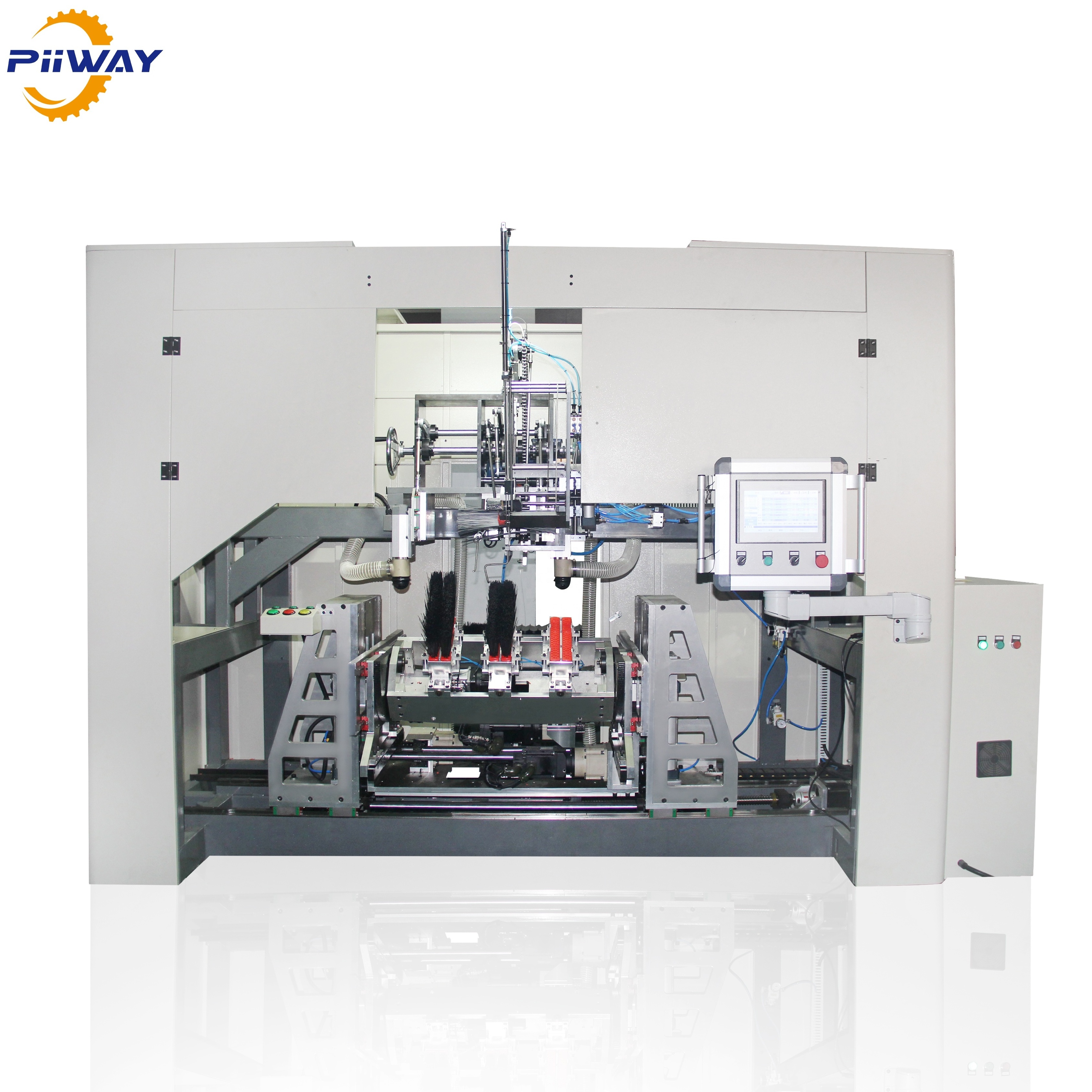 PiiWay 5 axis 2 Drilling And 1 Tufting Automatic CNC Brush / Broom Making Machine For Kinds Of Brooms