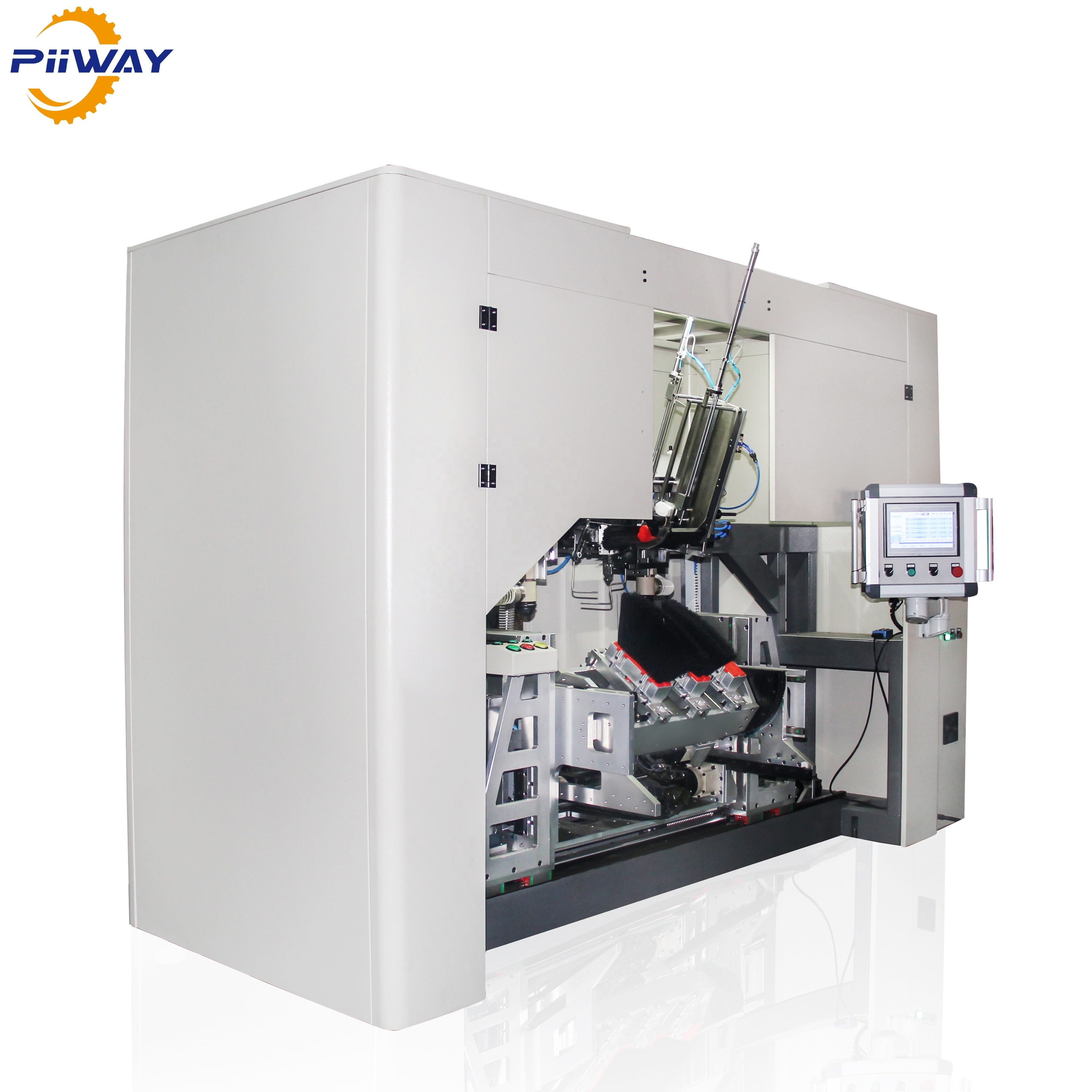 PiiWay 5 axis 2 Drilling And 1 Tufting Automatic CNC Brush / Broom Making Machine For Kinds Of Brooms