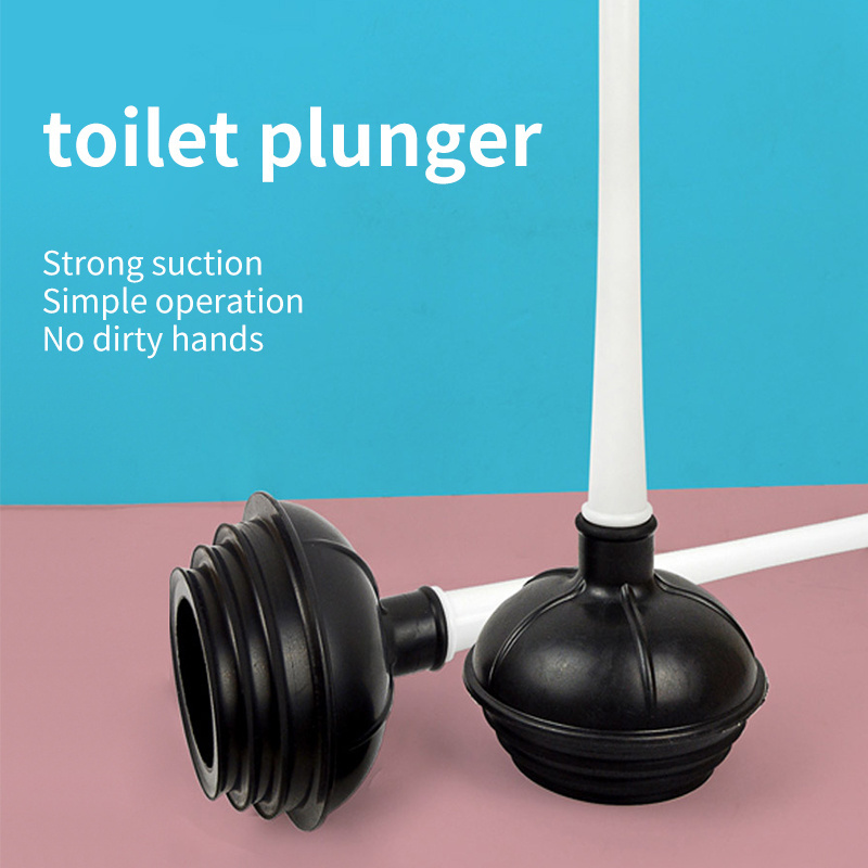 Stronger rubber toilet plunger with anti-skid handle labor saving Toilet plunger Rubber bulb head pump