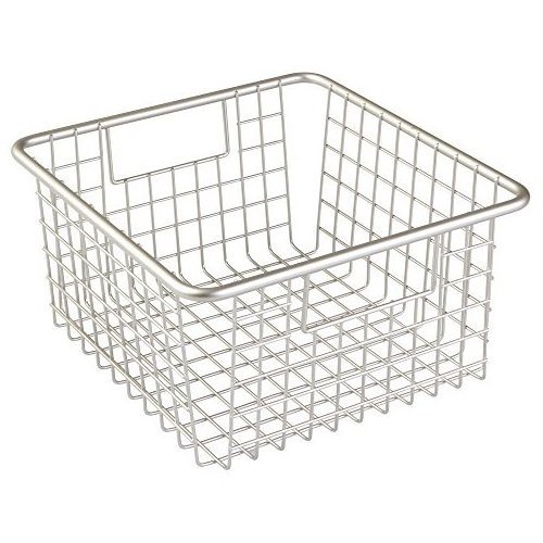 Metal Storage Organizer Stainless Steel Basket Wire Mesh With Handles For Kitchen