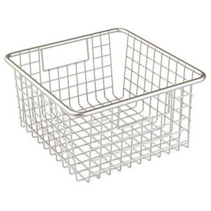 Metal Storage Organizer Stainless Steel Basket Wire Mesh With Handles For Kitchen