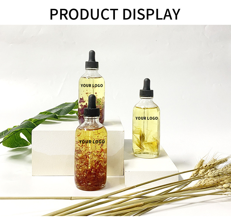 Hot sale Multi-use Private Label 100% Pure Natural Organic Rose Lavender Petal Flower Massage Essential Hair Face Body Oil