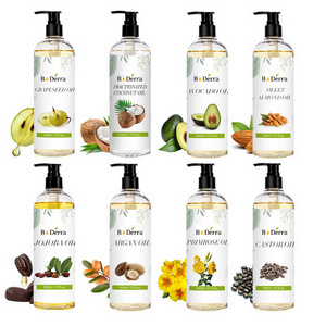 Custom Private Label Bulk Carrier Oils Organic Pure Avocado Almond Jojoba Morocco Argan Oil for Face Skin Hair