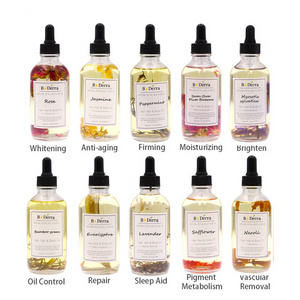 Private Label Natural Organic Rosemary Lavender Rose Neroli Jasmine Moisturizing Blends Oil Face Body Hair Massage Multi-Use Oil