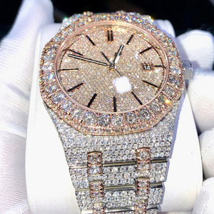 Iced Out VVS Moissanite Watches Diamond Automatic Movement Luxury Handmade Fully Ice out Diamond Hip Hop Watch