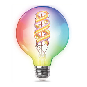 Globe WiFi Smart Led Filament Bulb 6W Spiral Filament Multicolor RGB Turable Bulb App Alexa TG Control Vintage Edison Led Bu