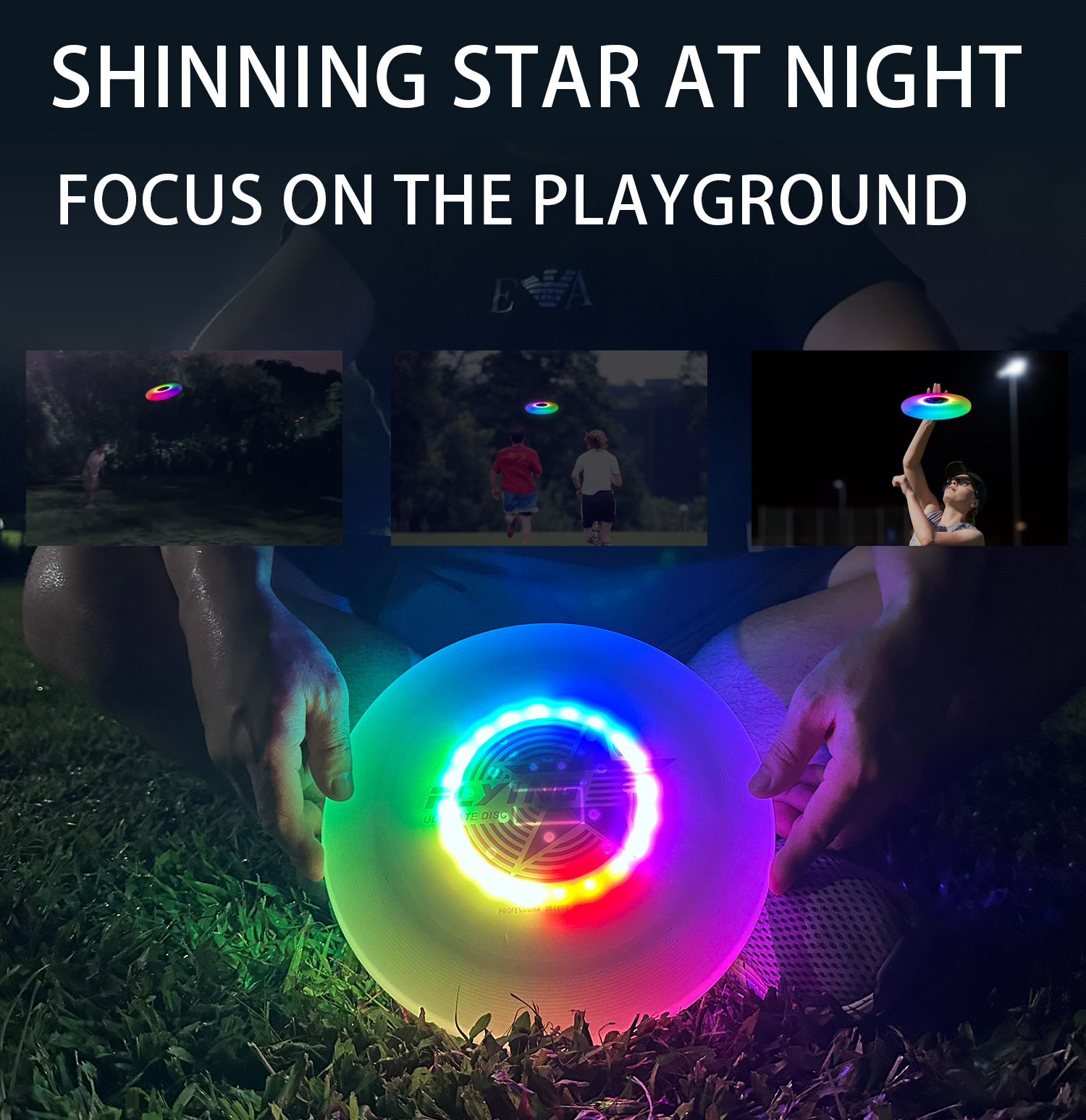 RGB Smart Frisbee Ultimate Disc Rechargeable Auto Light Up LED Flying Disc for Adults Kids Party Gifts Outdoor Balle Frisbee