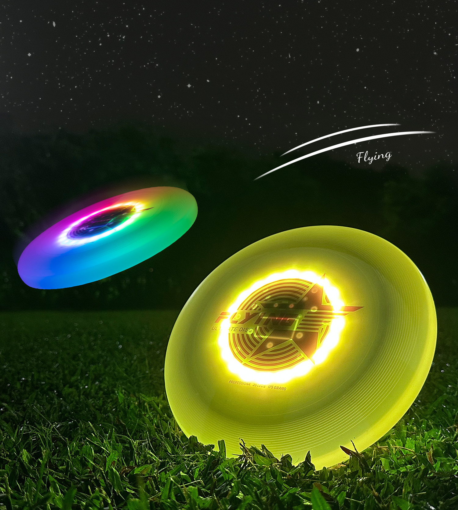 RGB Smart Frisbee Ultimate Disc Rechargeable Auto Light Up LED Flying Disc for Adults Kids Party Gifts Outdoor Balle Frisbee