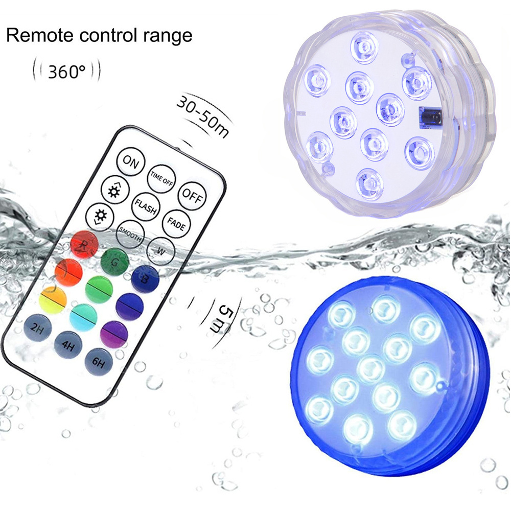 USB Rechargeable Swimming Pool Lights IP68 Waterproof RF Remote With 16 RGB Color Bright Beads Operated Floating Pond Lights